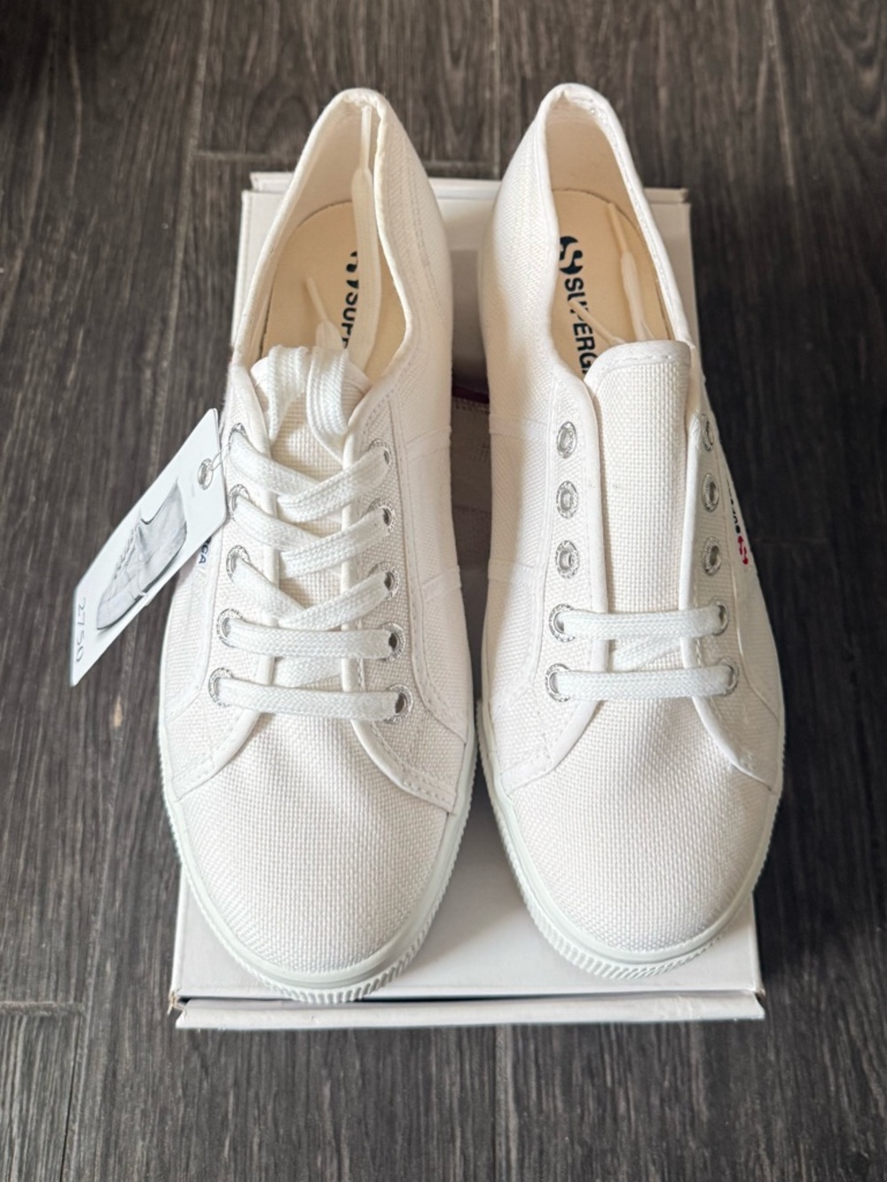 SUPERGA Women's White Canvas Platform Sneakers